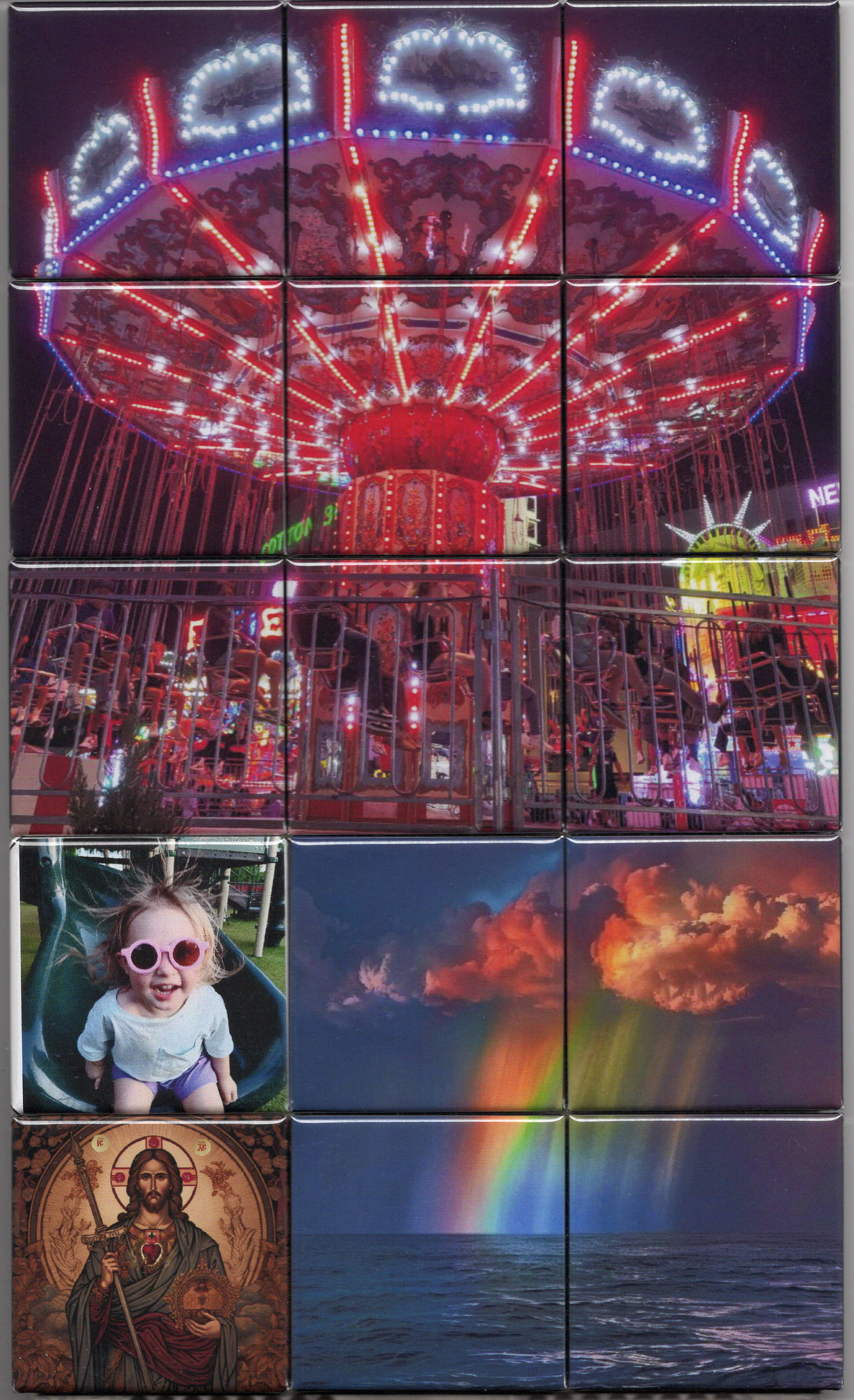 Set of 9 Custom 2 inch square Photo Magnets